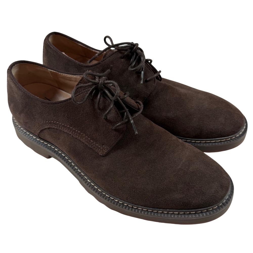 1901 Nordstrom Mens Brown Suede Derby Shoes Lace Up Oxford 10.5M Brown